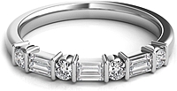 Round & Baguette Diamond Wedding Band