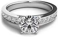 Round Brilliant Channel-Set Cathedral Diamond Engagement Ring