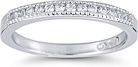 Round Brilliant Channel-Set Diamond Wedding Ring w/ Milgrain