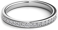 Round Brilliant Pave-Set Diamond Wedding Band