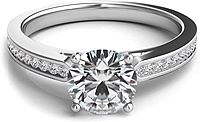 Round Brilliant Petite Channel-Set Diamond Engagement Ring