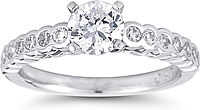 Semi-Bezel Diamond Engagement Ring