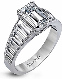 Simon G Baguette Diamond Engagement Ring