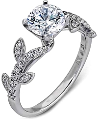 Simon G Floral Diamond Engagement Ring