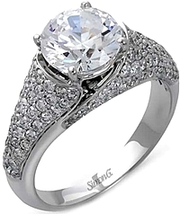 Simon G Micro-Pave Diamond Engagement Ring