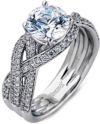 Simon G Pave Braided Diamond Engagement Ring