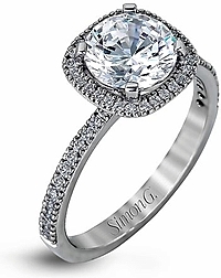 Simon G Pave Diamond Halo Engagement Ring