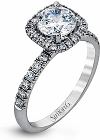 Simon G Pave Diamond Halo Engagement Ring