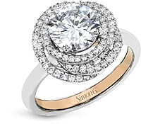 Simon G Pave Halo Diamond Engagement Ring