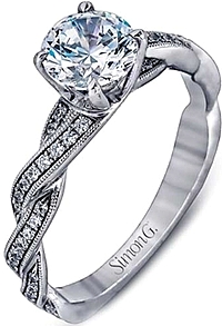 Simon G Pave-Set Diamond Twist Engagement Ring