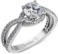 Simon G Pave Twist Diamond Engagement ring