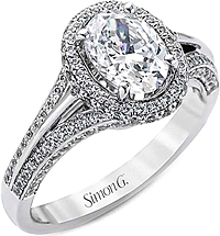 Simon G Split Shank Diamond Engagement Ring