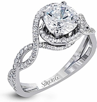 Simon G Twist Diamond Engagement Ring