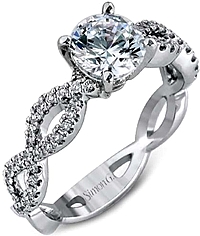 Simon G Twist Shank Diamond Engagement Ring Setting