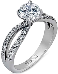 Simon G Twist Shank Diamond Engagement Ring