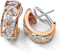 Simon G White and Rose Gold Floral Earring with Diamonds