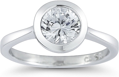 Bezel set engagement ring settings