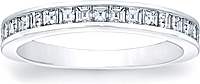 Square Emerald Cut Channel-Set Diamond Band