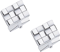 Sterling Silver Basket Weave Cuff Links