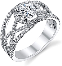 Sylvie Criss-Cross Diamond Engagement Ring