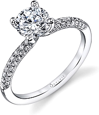 Sylvie Micro-Pave Diamond Engagement Ring