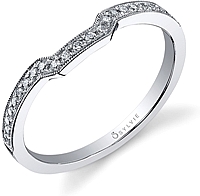 Sylvie Pave Contoured Diamond Wedding Band