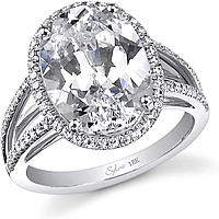 Sylvie Split Shank Halo Diamond Engagement Ring