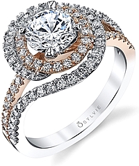 Sylvie Swirl Two-Tone Diamond Engagement Ring