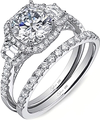 Sylvie Three Stone Diamond Engagement Ring