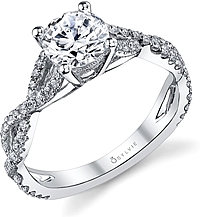 Sylvie Twist Shank Diamond Engagement Ring 