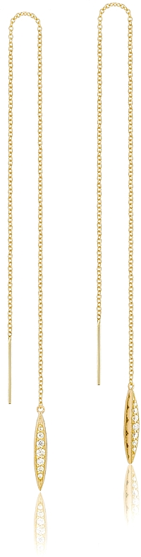 Tacori 18k Gold Diamond Thread Earrings