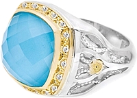 Tacori 18k925 Neolite Turquoise & Diamond Ring