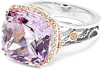 Tacori 18K925 Rose Amethyst & Diamond Ring