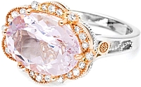 Tacori 18k925 Rose Amethyst & Diamond Ring