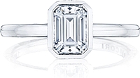 Tacori Bezel Set Emerald Cut Diamond Engagement Ring