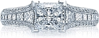 Tacori Channel-Set Princess Cut & Pave Diamond Engagement Ring