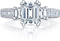 Tacori Emerald Channel Set Diamond Engagement Ring