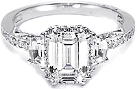 Tacori Engagement Ring w/ Shield-Cut and Pave Diamonds