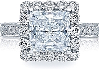 Tacori RoyalT Princess Pave Diamond Halo Engagement Ring