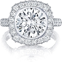 Tacori RoyalT Round Brilliant Cut Halo Diamond Engagement Ring