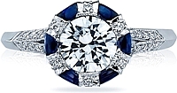 Tacori Sapphire & Diamond Pave Engagement Ring