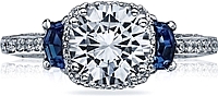 Tacori Sapphire Shield-Cut & Pave Diamond Engagement Ring