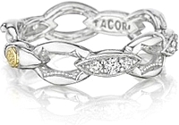 Tacori Sterling Silver Crescent Link Diamond Ring