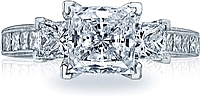 Tacori Three Stone Princess Cut Diamond Engagement Ring