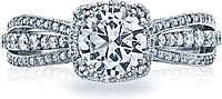 Tacori Triple String Pave Diamond Engagement Ring