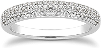Triple Row Pave Diamond Wedding Ring