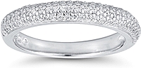 Triple Row Pave Diamond Wedding Ring