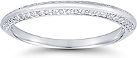 Two Sided Pave Diamond Knife Edge Wedding Ring