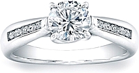 Vatche Channel-Set X Prong Tapered Diamond Engagement Ring
