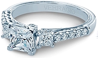 Verragio Prong Set Three Stone Diamond Engagement Ring
